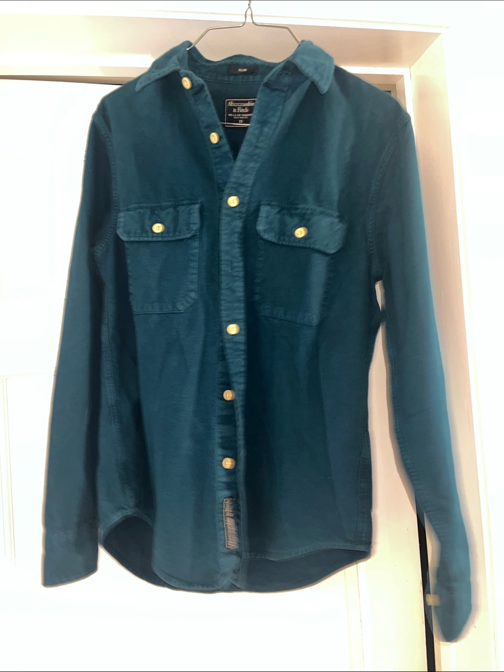 Abercrombie & Fitch Deep Teal Flannel Shirt